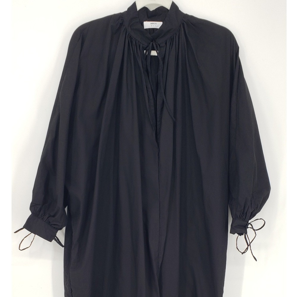 MIKOH Hawea Maxi Dress Oversized Kaftan Size 1 Black Long Sleeve Minimalist Boho - Picture 5 of 10